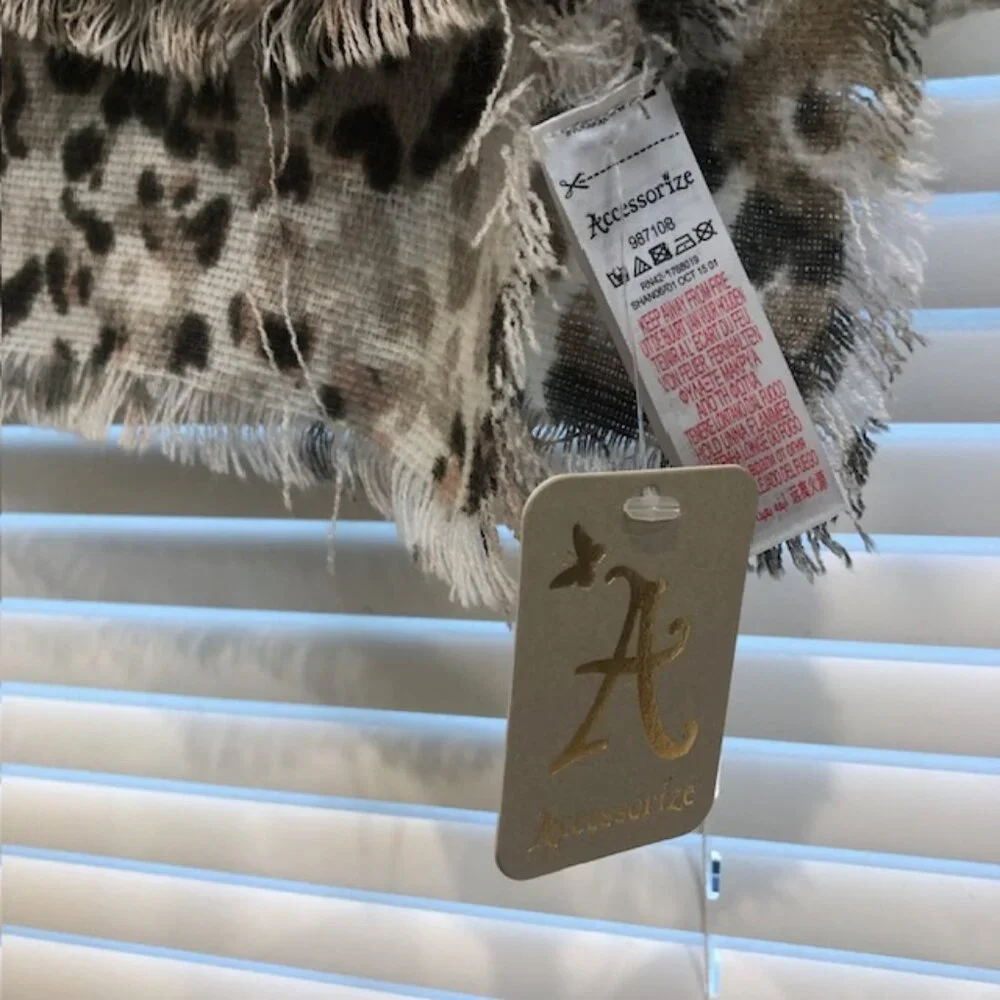Animal Print Vintage Oversized Wrap Scarf.